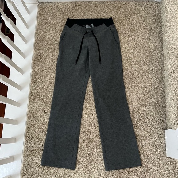 Athleta Wool Blend Midtown Trouser Tie Pants Charcoal Size 2 - Picture 1 of 3